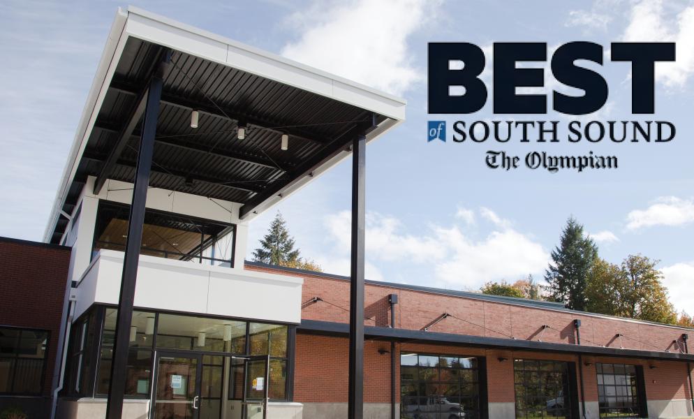 Photo of Building 31 with text that reads "Best of South Sound The Olympian"