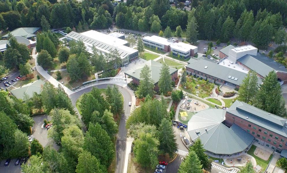 Overhead view of SPSCC's Olympia Campus