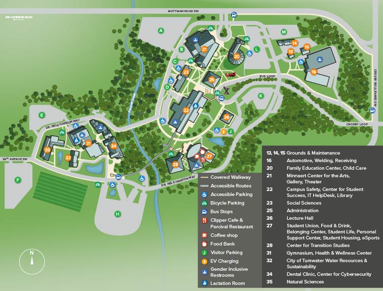 Color Photo of Olympia Campus map, click for high resolution