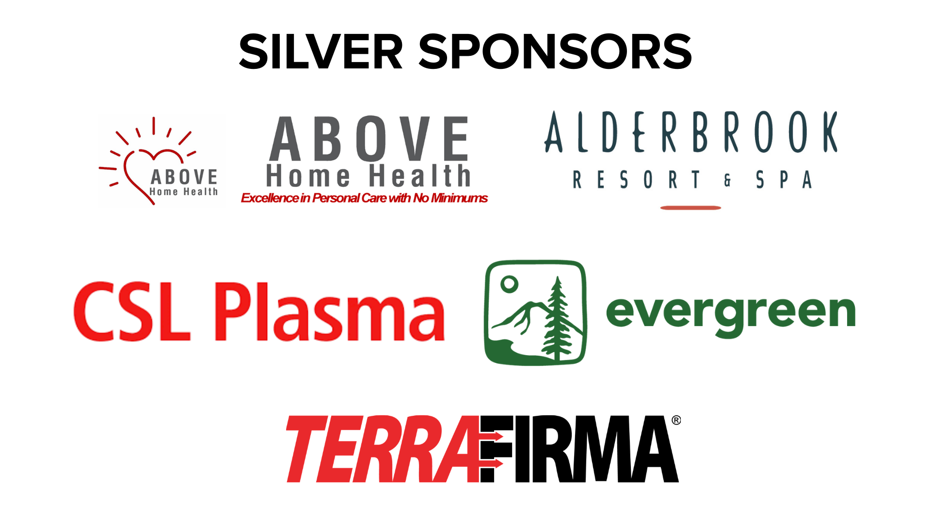 Silver Sponsors: Above Home Health, Alderbrook Resort & Spa, CSL Plasma, The Evergreen State College, Terrafirma