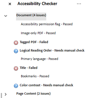 Acrobat Accessibility Checker interface.