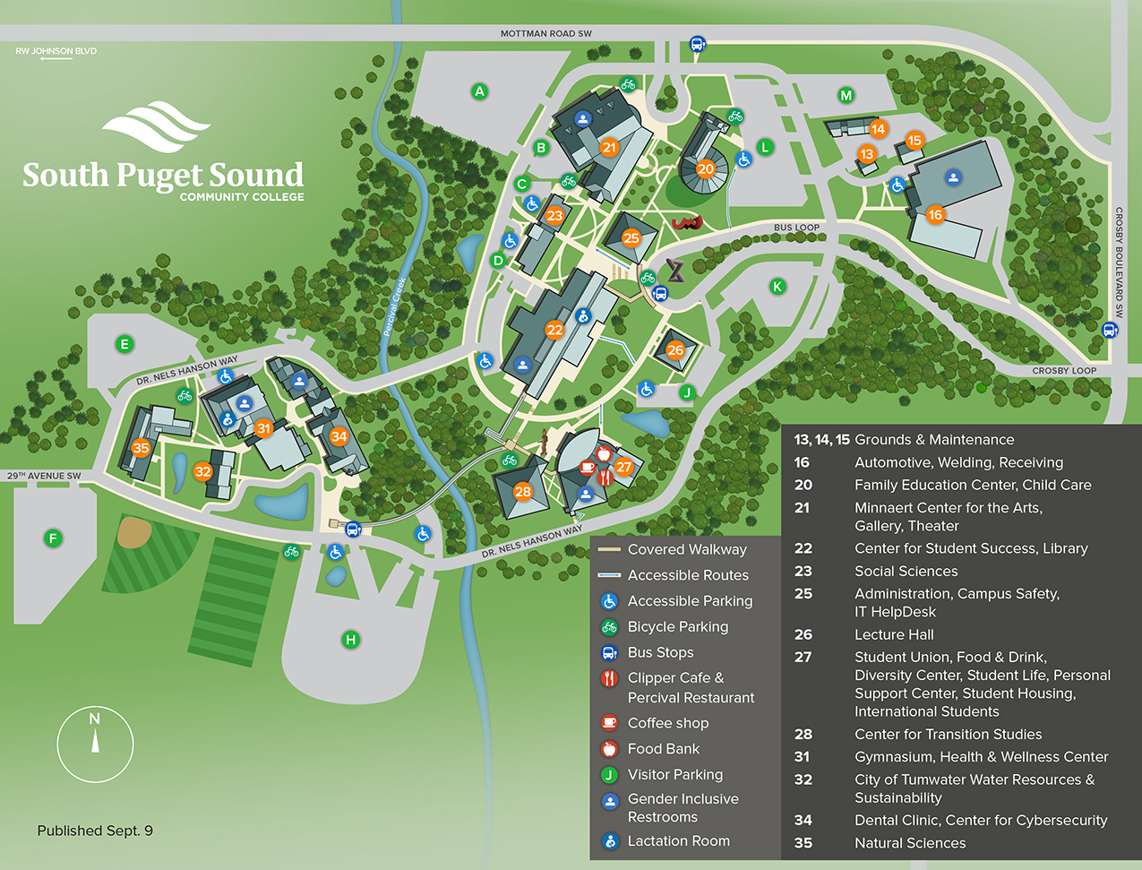 SPSCC Olympia Campus Map