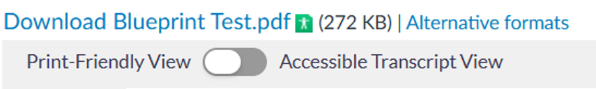 View of the Accessibility Toggle in DocAccess