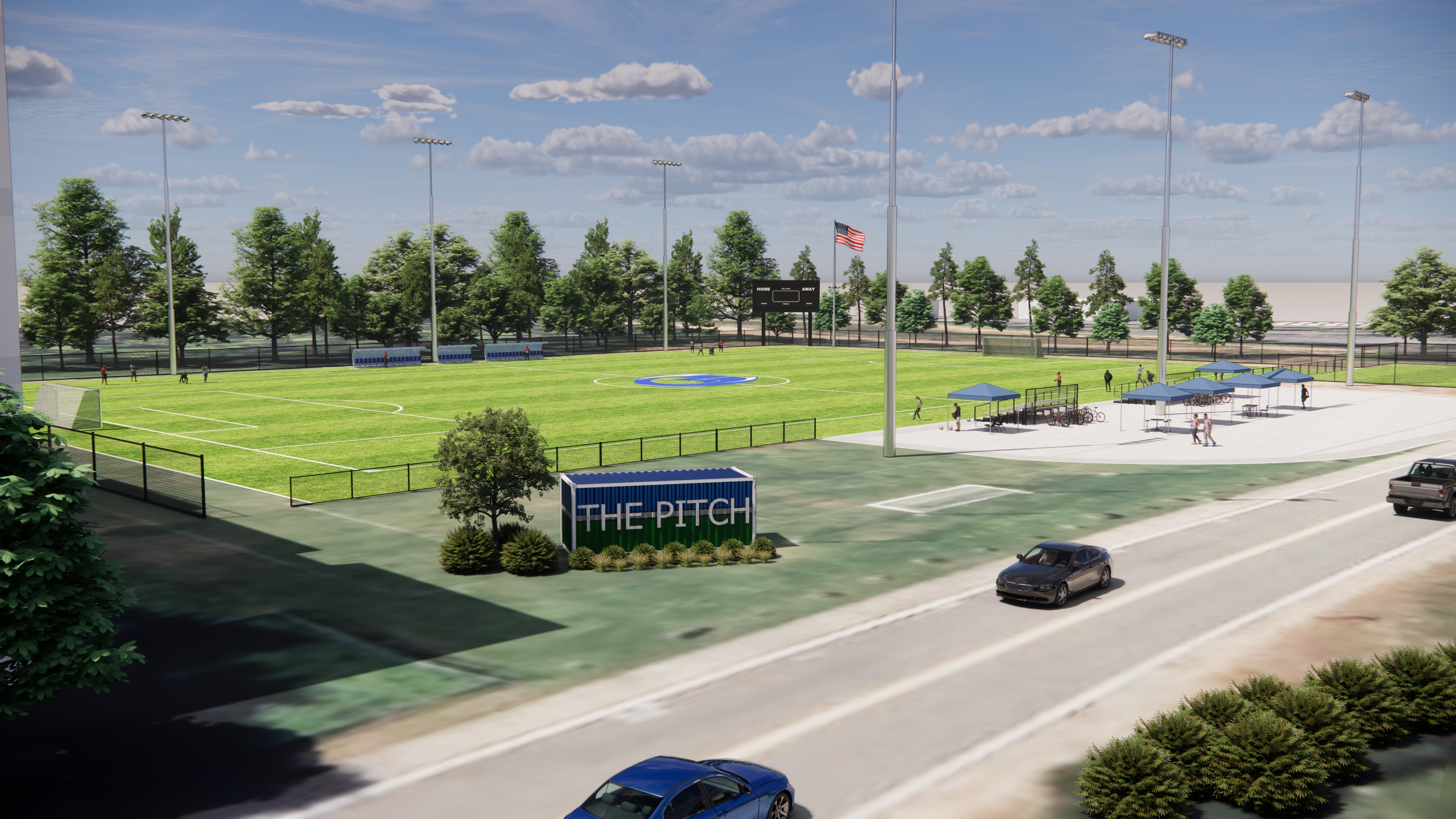 Mockup of new soccer field on SPSCC campus