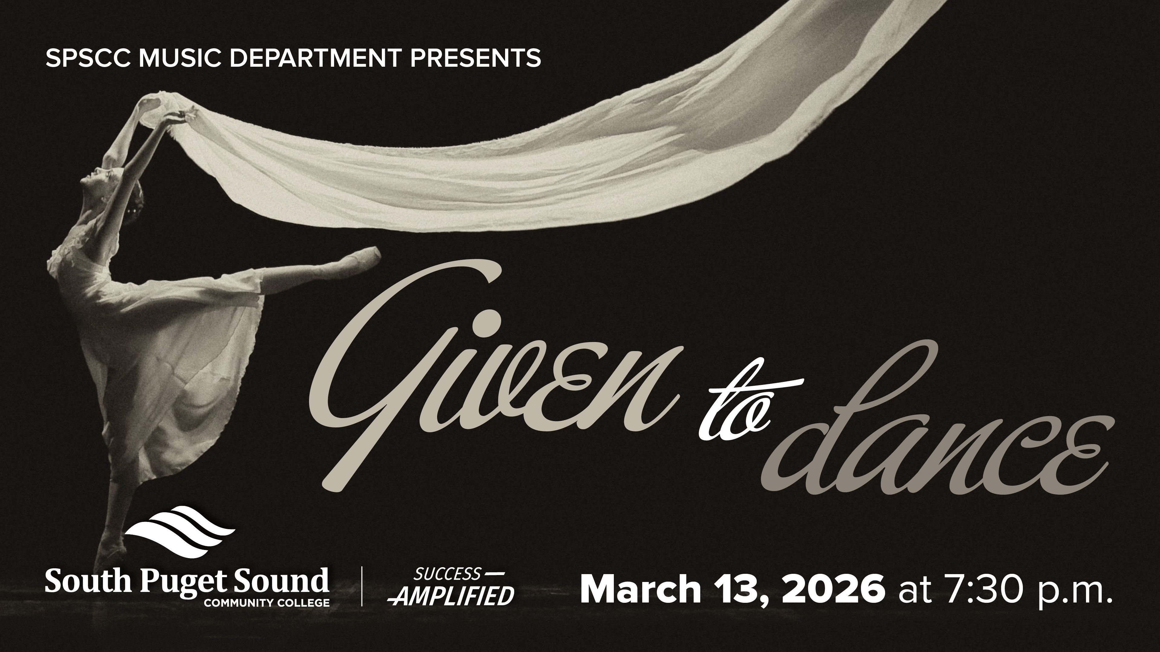 SPSCC Music Department presents Given to Dance on March 13, 2026 at 7:30 p.m.