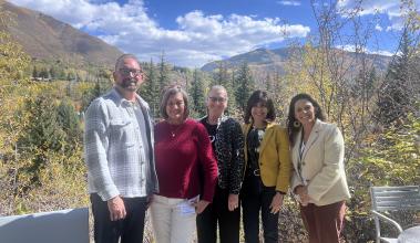 Dr. Timothy Stokes, President of SPSCC, with three other community college presidents and an Aspen Institute staff member in Aspen, Colorado