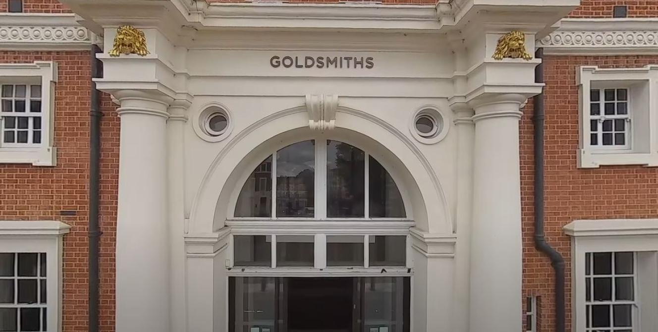 a view of the brick exterior and entryway to Goldmiths