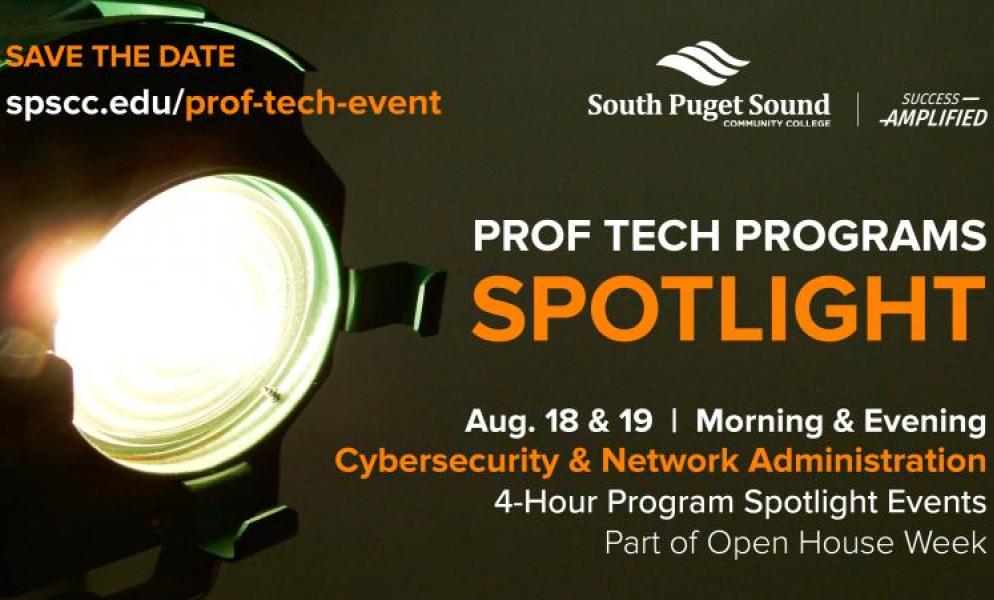 Prof Tech Programs Spotlight events flyer for August 18 & 19