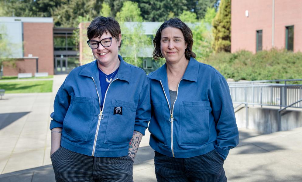 SPSCC English faculty Sarah Tavis and Jennifer Berney